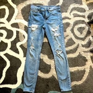Maurices High Rise Blue Distressed Jeans